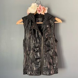 Guess | Moto Zipper Vest | Black Leather Style